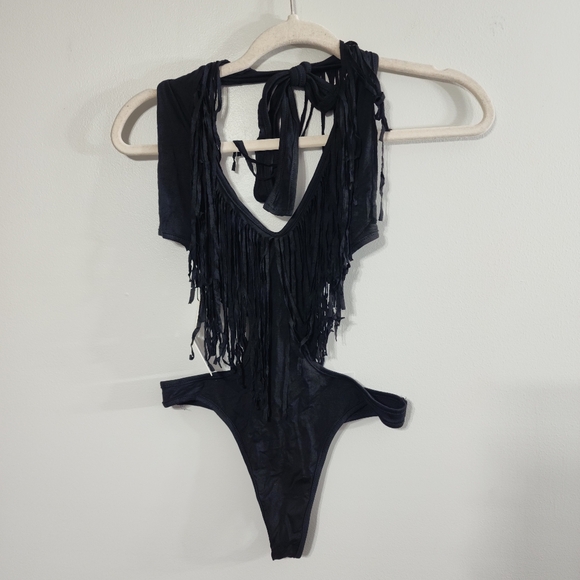 NWT THE FRINGE Onepiece Black Bodysuit NIIHAI Size Small - Picture 6 of 10